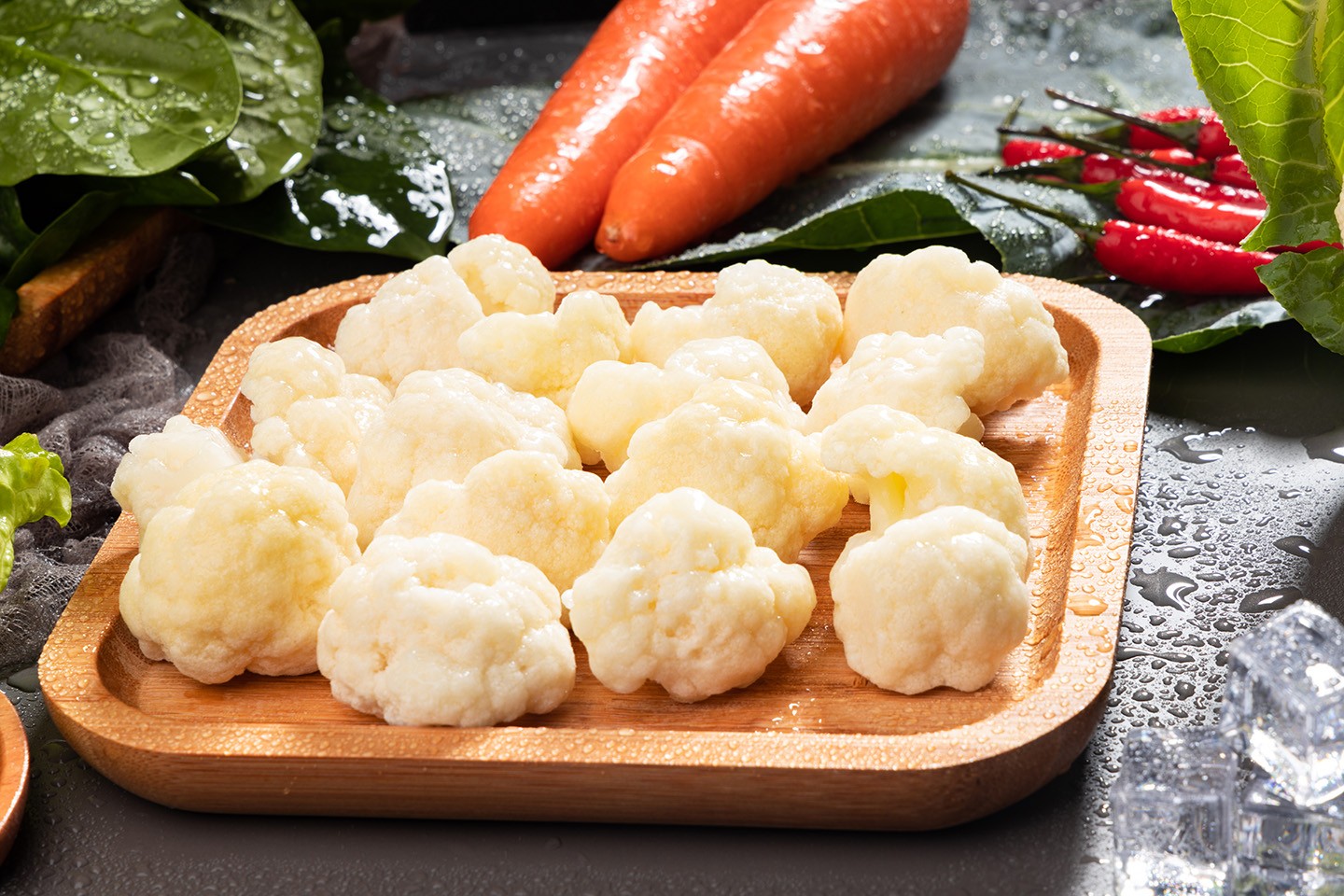 Quick frozen white cauliflower