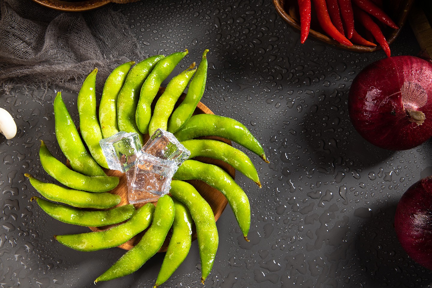 Quick frozen edamame pods