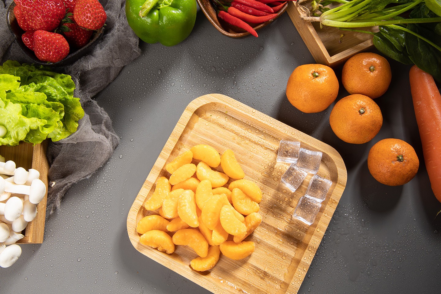Quick frozen orange slices